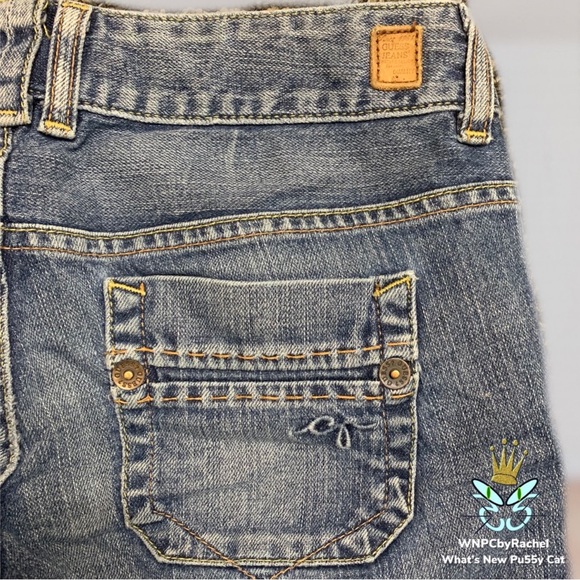 Y2K Guess Jeans Zipper Leg Capris Antique Wash, Size 28 - Picture 7 of 12